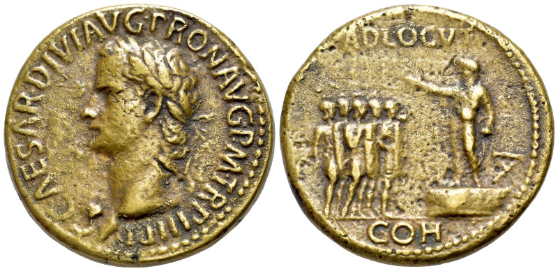 Caligula (37-41). Æ Cast Sestertius (34mm, 28.74g, 6h). Paduan type. Rome. Laure...