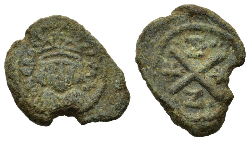 Heraclius (610-641). Æ 10 Nummi (15,4mm, 3.2g). Carthage. Helmeted, draped and c...