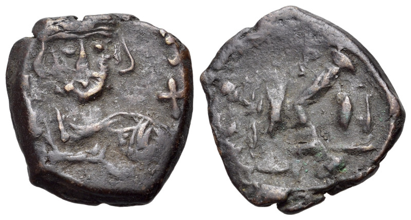 Justinian II (Second Reign, 705-711). Æ Half Follis (19mm, 4.61g, 7h). Constanti...