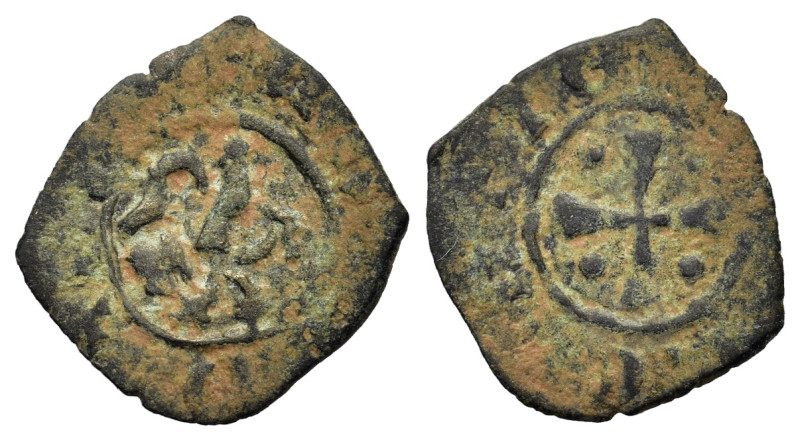 Crusaders. Lusignan Kingdom of Cyprus. Henry II (1285-1324). AE Denarius (12,5mm...