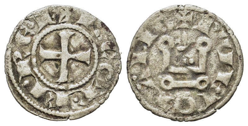 Frankish Greece and the Archipelago. Achaia. Uncertain. AR Denier (17,6mm, 0.7g)...