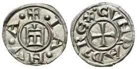 Italy. Genoa. Simone Boccanegra (1339-1344). AR denaro (16mm, 0.80g, 3h). Castle. R/ Cross, bold strike. Biaggi 858, Z-8271.