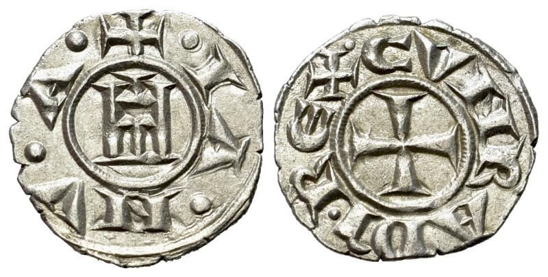 Italy. Genoa. Simone Boccanegra (1339-1344). AR denaro (14mm, 0.73g, 3h). Castle...