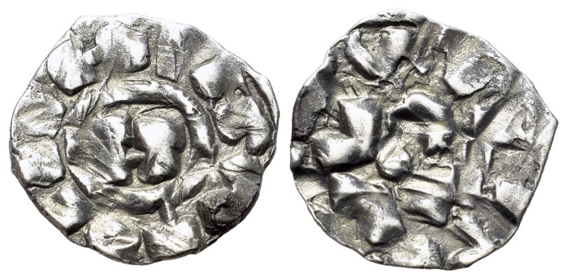 Italy, Lucca. Enrico III, IV o V (1004-1024) Denaro (15mm, 0.88g, 3h). Monogram ...