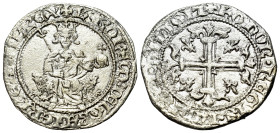 Italy, Naples. Kings of Neaples. Roberto d'Angiò (1309-1343). 1 Carlino or 1 Gigliato (24mm, 3.40g, 6h). The king, crowned, sitting facing between two...