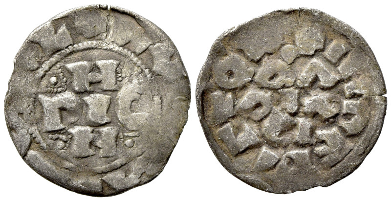 Italy, Pavia. Enrico II di Franconia (1046-1056). AR Denaro (17mm, 0.82g). HE/RI...