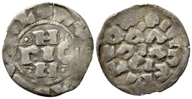 Italy, Pavia. Enrico II di Franconia (1046-1056). AR Denaro (17mm, 0.82g). HE/RIC/N in three lines. R/ PA PIA CI. Biaggi 1833. VF