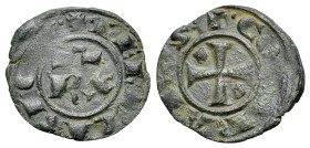 Italy, Sicily, Messina. Corrado I (1250-1254). BI Denaro (15mm, 0.59g, 10h). RX. R/ Cross. Spahr 155.