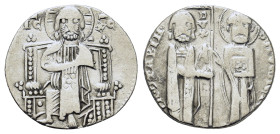 Italy. Venice. Jacopo Contarini (1275-1280). AR Grosso (18,3mm 1,60g). IA 9 TARIN - S VENETI DVX. Doge and St. Marco standing facing, holding banner b...