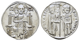 Italy. Venice. Jacopo Contarini (1275-1280). AR Grosso (19,6mm 2,00g). •IA•QTARIN - S•M•VENETI. San Marco e il Doge, stanti e frontali, reggono entram...