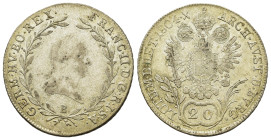 Austria. Francis II (1792-1806). Ar 20 Kreuzer 1804 B (27,2mm, 6.6g). KM 2139.
