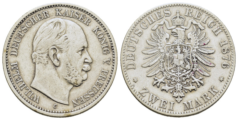 Germany. Prussia. Wilhelm I (1871-1888). 2 Mark 1876 C (28mm, 11g). Jaeger 96.