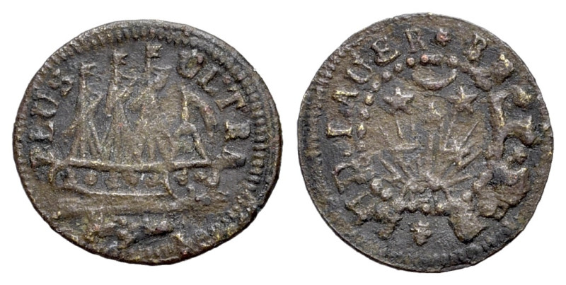 Central Europe (Germany ?) Æ token (13mm, 0.32g, 12h). PIUS ULTRA Galley left. R...