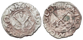 Livonia, Archbishops of Riga. Thomas Schoning (1528-1539). BI Schilling 1535 (17mm, 0.75g, 1h). Fed. 348-51.