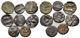 Lot of 8 Greek coins, to be catalog. Lot sold as is, no return.