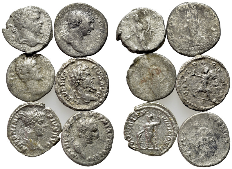 Lot of 6 Roman Imperial coins, to be catalog. Lot sold as is, no return.