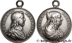 ANNE OF AUSTRIA
Type : Médaille, Anne d’Autriche et son fils Louis XIV, refrappe 
Date : n.d. 
Metal : silver plated bronze 
Diameter : 32,5  mm
Engra...