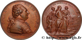 LOUIS XVI
Type : Médaille de l’arrivée du roi à Paris 
Date : 1789 
Mint name / Town : Monnaie de Paris 
Metal : bronze 
Diameter : 52,5  mm
Engraver ...