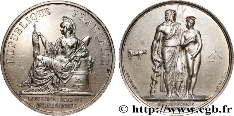 SECOND REPUBLIC
Type : Médaille, La Vaccine 
Date : 1847 
Metal : silver 
Diamet...
