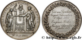 LOVE AND MARRIAGE
Type : Médaille de mariage 
Date : 1865-1909 
Metal : silver 
Diameter : 36,5  mm
Engraver : GAYRARD Raymond (1777-1858) 
Weight : 2...