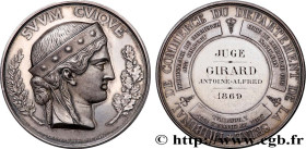 SECOND EMPIRE
Type : Médaille, Tribunal de Commerce 
Date : 1869 
Metal : silver 
Diameter : 56,5  mm
Engraver : CAVELIER Pierre-Jules (1814-1894) et ...