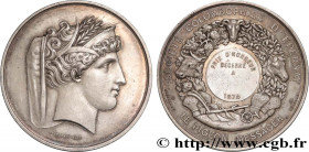 III REPUBLIC
Type : Médaille, Société colombophile d’Epernay, Le pigeon messager 
Date : 1874 
Metal : silver 
Diameter : 41  mm
Engraver : MASSONNET ...