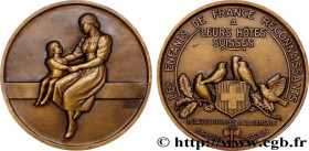 FRENCH STATE
Type : Médaille de reconnaissance, les enfants français à ses hôtes suisses 
Date : (1940-1944) 
Metal : bronze 
Diameter : 67,80  mm
Eng...