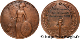 V REPUBLIC
Type : Médaille, École d’Etat-Major 
Date : 1967 
Metal : bronze 
Diameter : 67,5  mm
Engraver : RIVAUD André (1892-1951) 
Weight : 152,84 ...