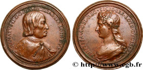 DUCHY OF LORRAINE - RENE II
Type : René II de Lorraine et Philippa de Gueldre 
Date : c.1728 
Metal : copper 
Diameter : 46,5  mm
Engraver : DE SAINT-...