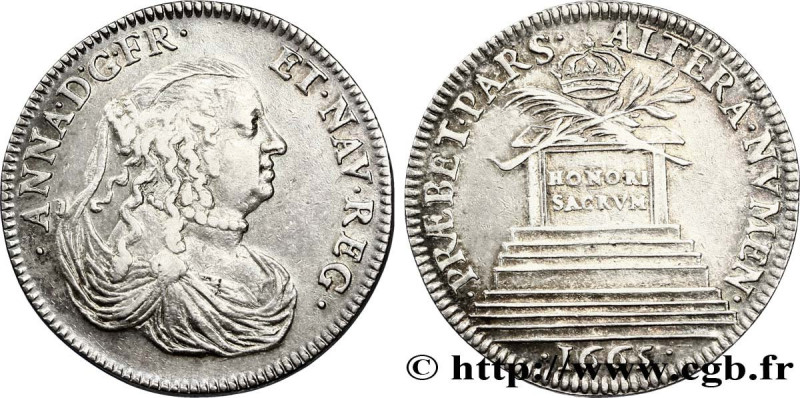 ANNE OF AUSTRIA
Date : 1665 
Metal : silver 
Diameter : 27  mm
Orientation dies ...