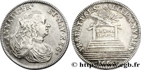 ANNE OF AUSTRIA
Date : 1665 
Metal : silver 
Diameter : 27  mm
Orientation dies : 6  h.
Edge : lisse 
Rarity : R1 
Obverse legend : ANNA. D. G. FR. ET...
