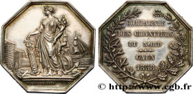 NORMANDY - 19TH CENTURY JETONS OR TOKENS
Type : Jeton octogonal Ar 31, Compagnie des chantiers du nord de Caen 
Date : 1858 
Metal : silver 
Diameter ...