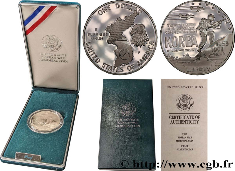 UNITED STATES OF AMERICA
Type : 1 Dollar Silver PROOF 38e anniversaire de la fin...