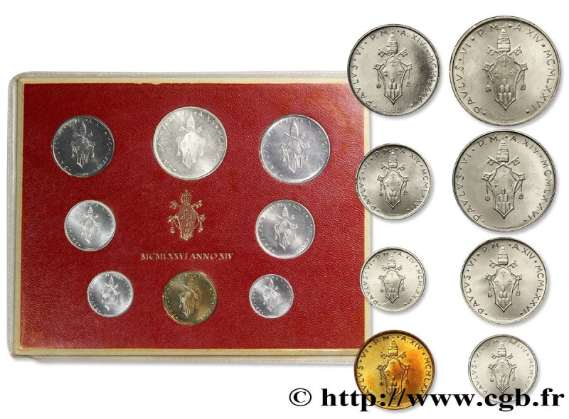 VATICAN AND PAPAL STATES
Type : Série 8 monnaies Paul VI an XIV 
Date : 1976 
Mi...
