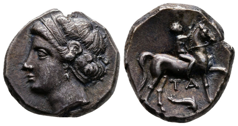 Calabria. Tarentum circa 281-272 BC. Campano-Tarantine Issue
Nomos AR

20 mm,...