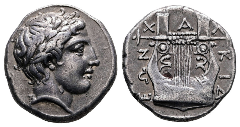 Macedon. Chalkidian League. Olynthos circa 383-382 BC.
Tetradrachm AR

24 mm,...