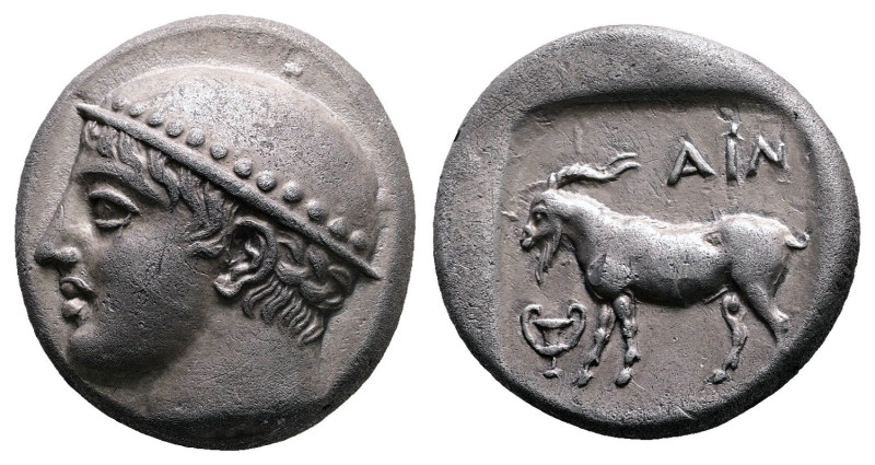 Thrace. Ainos circa 410-409 BC. 
Tetradrachm AR

24 mm, 16,19 g

Head of He...