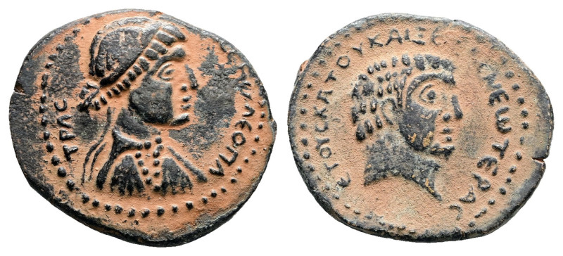 Coele. Chalcis ad Libanum. Mark Antony and Cleopatra 32-31 BC. Dually-dated RY 2...