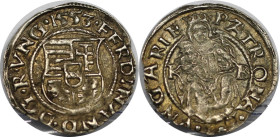 RDR – Habsburg – Österreich, RÖMISCH-DEUTSCHES REICH. Österreich-Ungarn. Ferdinand I. (1526-1564). Denar 1553 KB. Vorzüglich