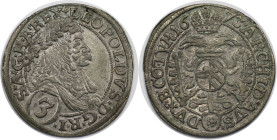 RDR – Habsburg – Österreich, RÖMISCH-DEUTSCHES REICH. Leopold I. (1657-1705). 3 Kreuzer 1673, Wien. Vorzüglich-stempelglanz