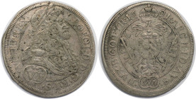 RDR – Habsburg – Österreich, RÖMISCH-DEUTSCHES REICH. Leopold I. (1657-1705). VI Kreuzer 1691, Wien. Sehr schön+