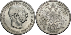 RDR – Habsburg – Österreich, KAISERREICH ÖSTERREICH. Österreich-Ungarn. Franz Joseph I. (1848-1916). 2 Kronen 1913. Jaeger 384. Silber. Fast Stempelgl...