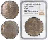 Altdeutsche Münzen und Medaillen, MAINZ. ERZBISTUM. Friedrich Karl Joseph von Erthal (1774-1802). Konv.-Taler 1794 IFS IA, Mainz. Silber. 28,01 g. Dav...