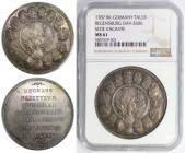 Altdeutsche Münzen und Medaillen, REGENSBURG. Sedisvakanz. Taler 1787 BK. Silber. 27,86 g. Dav. 2606. NGC MS 61