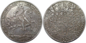 Altdeutsche Münzen und Medaillen, SACHSEN - COBURG - EISENACH. Johann Casimir (1624-1633). Breiter doppelter Reichstaler 1625, Saalfeld. Silber. 58,03...