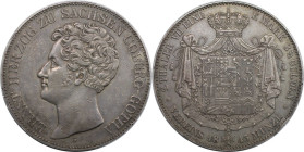 Altdeutsche Münzen und Medaillen, SACHSEN - COBURG - GOTHA. Ernst I. (1826-1844). Doppeltaler 1843 G. Silber. Jaeger 273, AKS 70. Vorzüglich. Feine Pa...