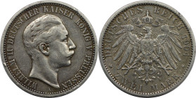 Deutsche Münzen und Medaillen ab 1871, REICHSSILBERMÜNZEN, Preußen. Wilhelm II. (1888-1918). 2 Mark 1904 A. Silber. Jaeger 102. Sehr schön+