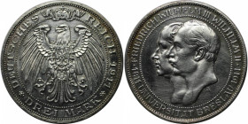 Deutsche Münzen und Medaillen ab 1871, REICHSSILBERMÜNZEN, Preußen. Wilhelm II (1888-1918). Universität Breslau Jahrhundertfeier. 3 Mark 1911 A, Silbe...