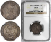 Deutsche Münzen und Medaillen ab 1871, DEUTSCHE KOLONIEN. Wilhelm II. (1888-1918). 1/2 Rupie 1891 A. Silber. Jaeger 712. NGC MS 64