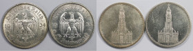 Deutsche Münzen und Medaillen ab 1871, 3. REICH 1933-1945, Lots und Sammlungen. 5 Reichsmark 1934 A, 5 Reichsmark 1935 A. Lot von 2 Münzen. Silber. KM...